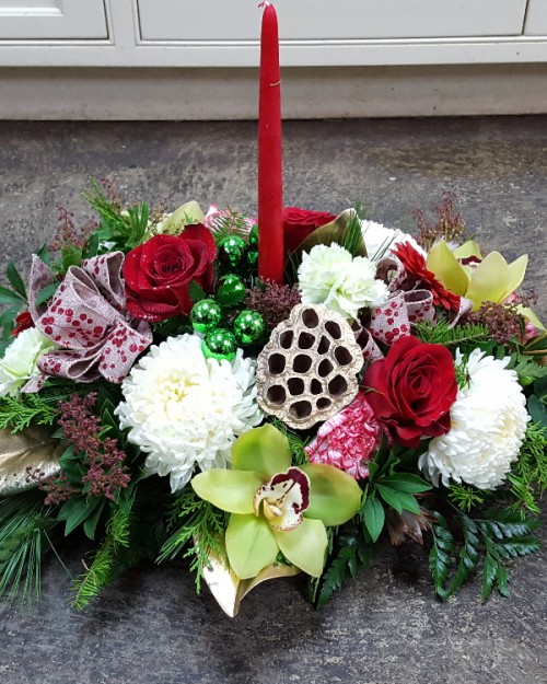 Christmas Candle Centerpiece