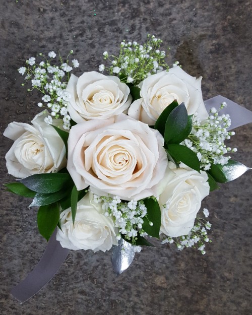 White Rose Posy & Boutonniere