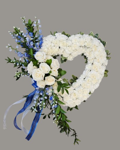 Blue and White Heart