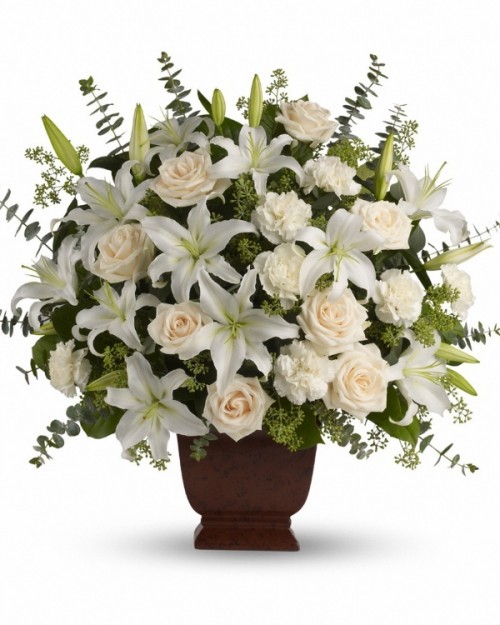 White Roses and Lilies Mache