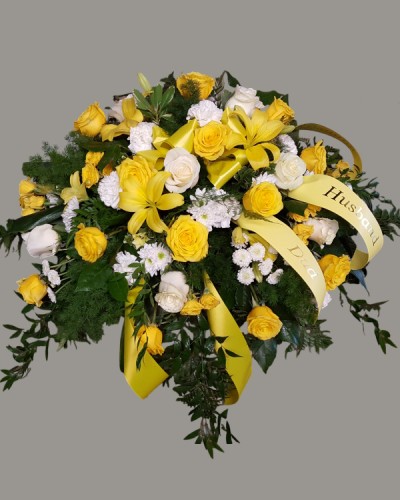 Yellow and White Casket